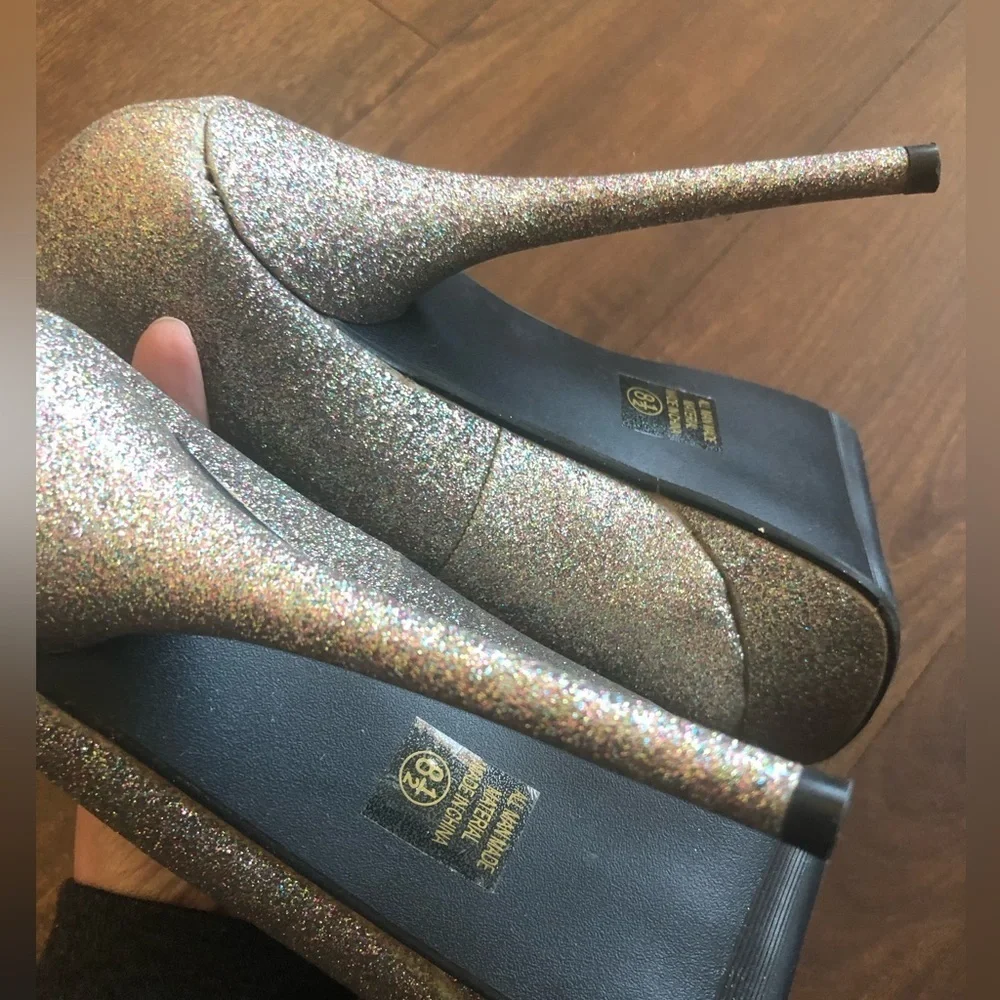 Glitter prom heels formal party wear size 8.5